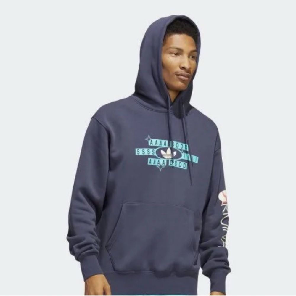Adidas Originals forever sport gray logo graphic hoodie size XL NWT